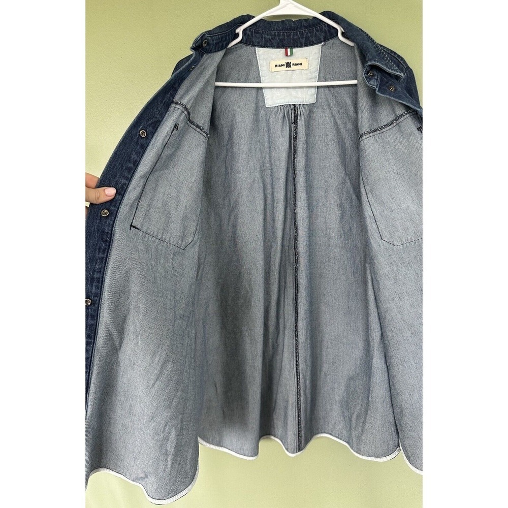 Riani Denim Blouse Tunic Oversized Sz 50 Large Minimalist Normcore Lagen…​​ - Picture 6 of 15